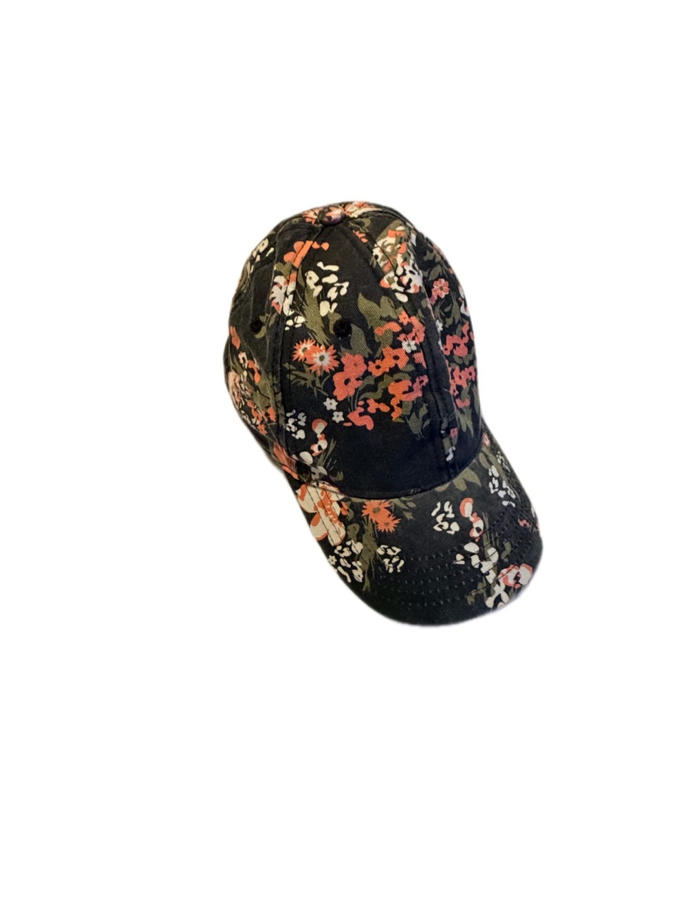 Floral Baseball Cap Botanical Print, Adjustable Dad Hat Cottagecore Garden Party